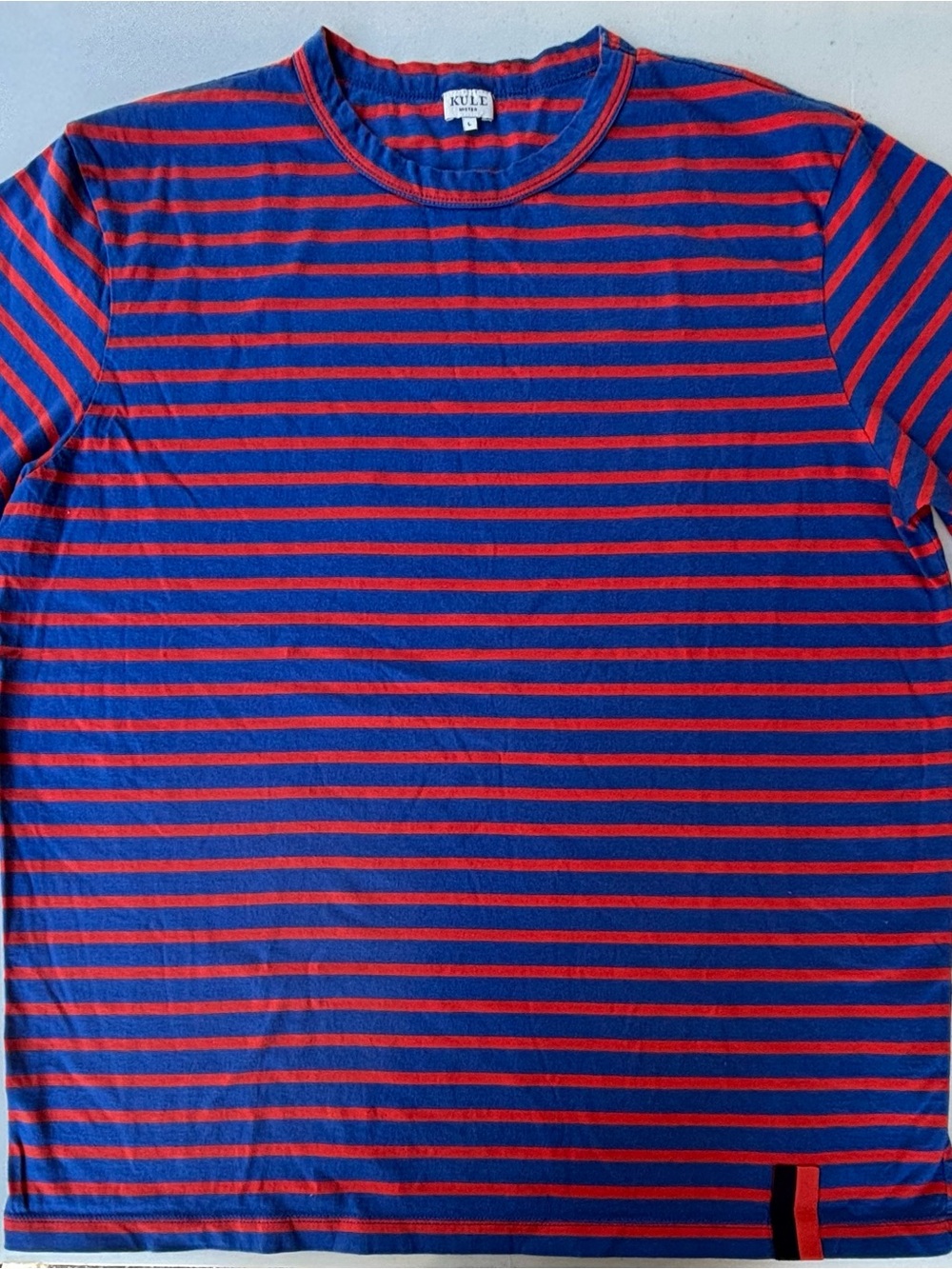 KULE Red & Blue Striped Short Sleeve Crew Tee